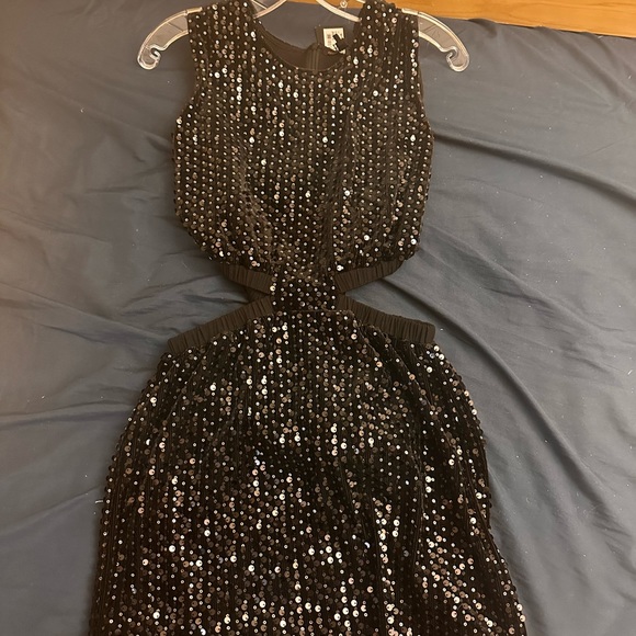 NWT Maje black sequinned mini dress size small - Picture 4 of 7
